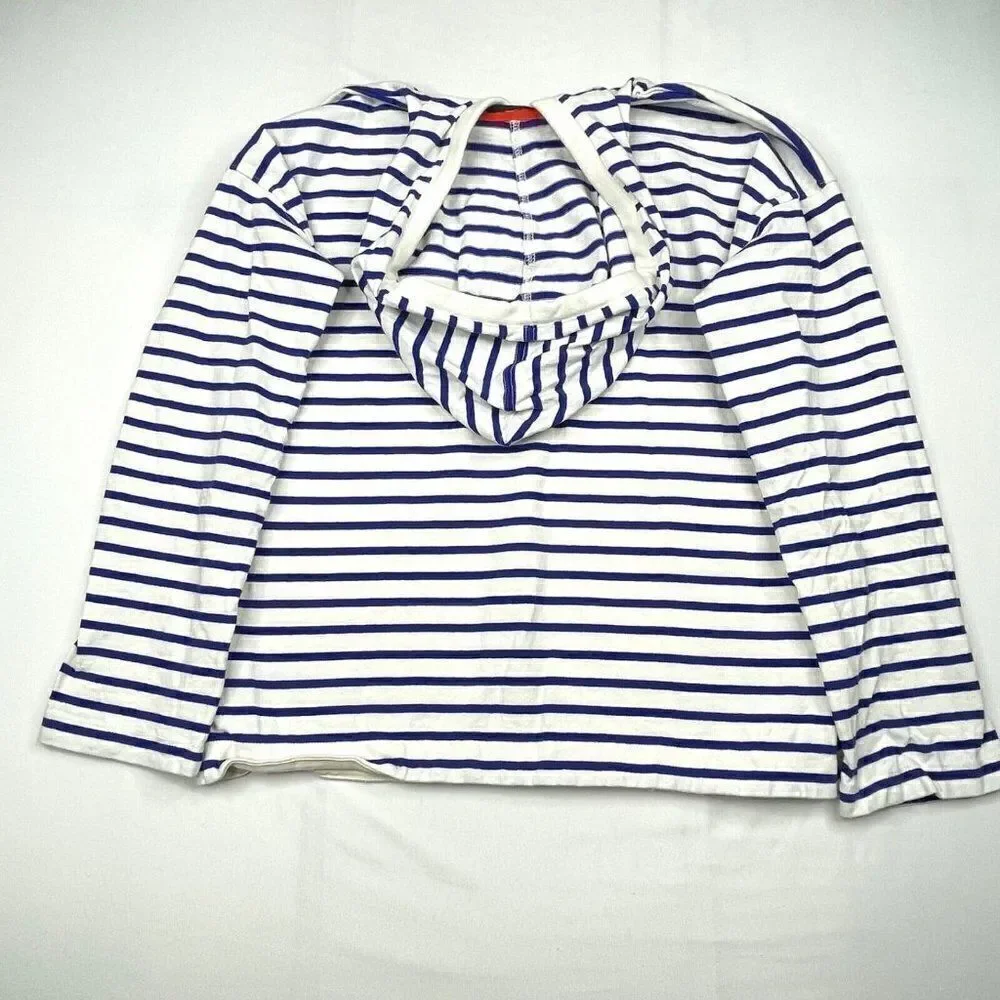 J. Crew Striped Patch Pocket Lightweight Hoodie